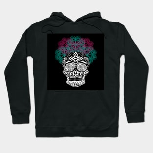 deadly catrina in floral crown ecopop pattern Hoodie